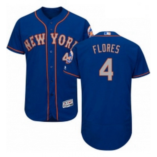 Mens Majestic New York Mets 4 Wilmer Flores RoyalGray Alternate Flex Base Authentic Collection MLB Jersey Mens Majestic New York Mets 4 Wilmer Flores RoyalGray Alternate Flex Base Authentic Collection MLB Jersey