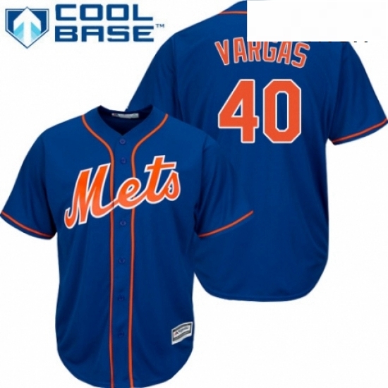 Mens Majestic New York Mets 40 Jason Vargas Replica Royal Blue Alternate Home Cool Base MLB Jersey Mens Majestic New York Mets 40 Jason Vargas Replica Royal Blue Alternate Home Cool Base MLB Jersey