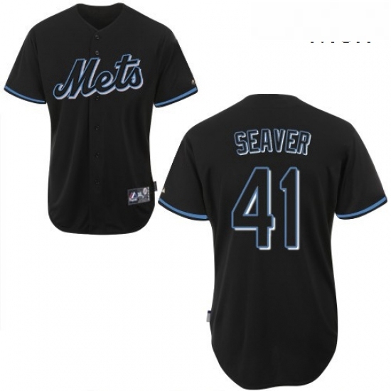Mens Majestic New York Mets 41 Tom Seaver Authentic Black Fashion MLB Jersey Mens Majestic New York Mets 41 Tom Seaver Authentic Black Fashion MLB Jersey