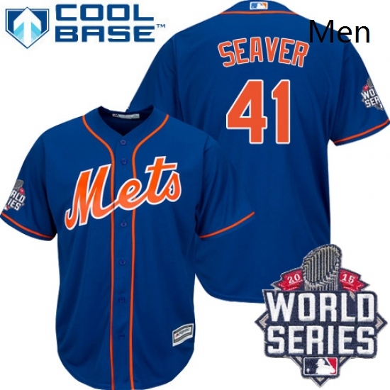 Mens Majestic New York Mets 41 Tom Seaver Replica Royal Blue Alternate Home Cool Base 2015 World Series MLB Jersey Mens Majestic New York Mets 41 Tom Seaver Replica Royal Blue Alternate Home Cool Base 2015 World Series MLB Jersey