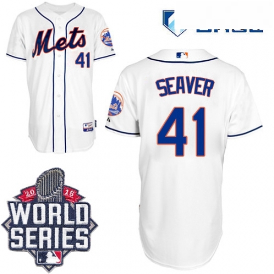 Mens Majestic New York Mets 41 Tom Seaver Replica White Alternate Cool Base 2015 World Series MLB Jersey Mens Majestic New York Mets 41 Tom Seaver Replica White Alternate Cool Base 2015 World Series MLB Jersey