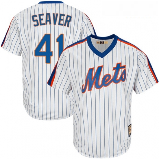 Mens Majestic New York Mets 41 Tom Seaver Replica White Cooperstown MLB Jersey Mens Majestic New York Mets 41 Tom Seaver Replica White Cooperstown MLB Jersey