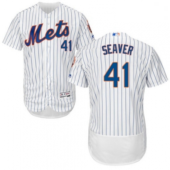 Mens Majestic New York Mets 41 Tom Seaver White Home Flex Base Authentic Collection MLB Jersey Mens Majestic New York Mets 41 Tom Seaver White Home Flex Base Authentic Collection MLB Jersey