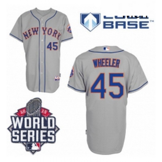 Mens Majestic New York Mets 45 Zack Wheeler Authentic Grey Road Cool Base 2015 World Series MLB Jersey Mens Majestic New York Mets 45 Zack Wheeler Authentic Grey Road Cool Base 2015 World Series MLB Jersey