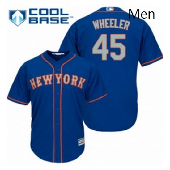 Mens Majestic New York Mets 45 Zack Wheeler Replica Royal Blue Alternate Road Cool Base MLB Jersey Mens Majestic New York Mets 45 Zack Wheeler Replica Royal Blue Alternate Road Cool Base MLB Jersey