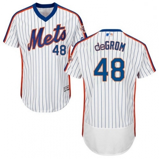 Mens Majestic New York Mets 48 Jacob deGrom White Alternate Flex Base Authentic Collection MLB Jersey Mens Majestic New York Mets 48 Jacob deGrom White Alternate Flex Base Authentic Collection MLB Jersey