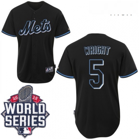 Mens Majestic New York Mets 5 David Wright Authentic Black Fashion 2015 World Series MLB Jersey Mens Majestic New York Mets 5 David Wright Authentic Black Fashion 2015 World Series MLB Jersey