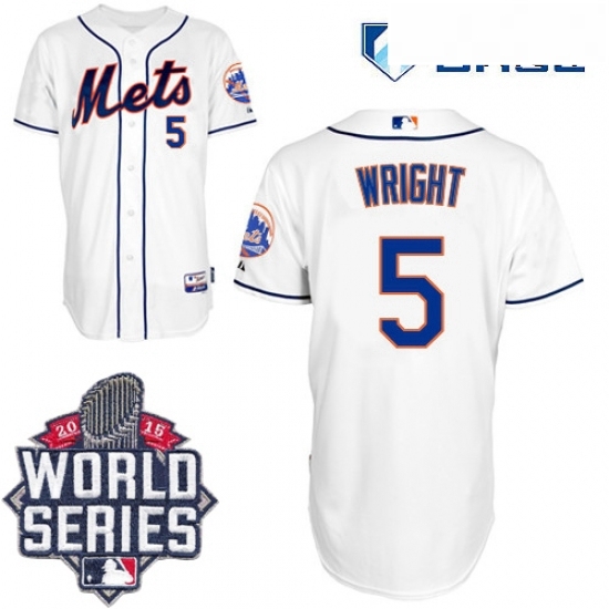 Mens Majestic New York Mets 5 David Wright Replica White Alternate Cool Base 2015 World Series MLB Jersey Mens Majestic New York Mets 5 David Wright Replica White Alternate Cool Base 2015 World Series MLB Jersey