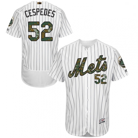 Mens Majestic New York Mets 52 Yoenis Cespedes Authentic White 2016 Memorial Day Fashion Flex Base MLB Jersey Mens Majestic New York Mets 52 Yoenis Cespedes Authentic White 2016 Memorial Day Fashion Flex Base MLB Jersey