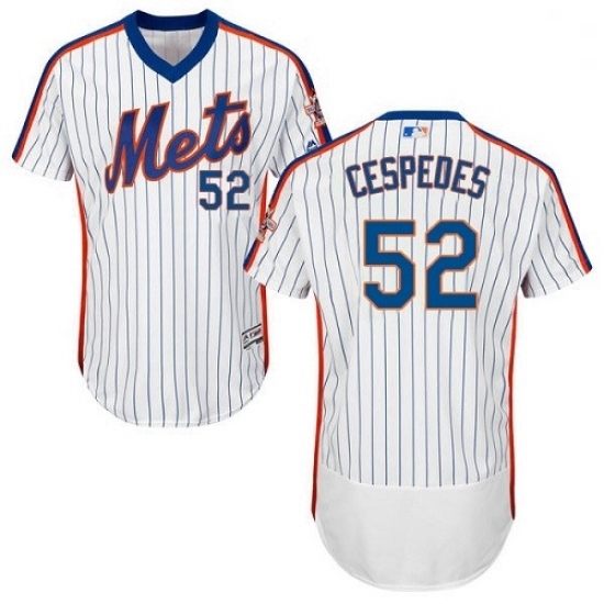 Mens Majestic New York Mets 52 Yoenis Cespedes White Alternate Flex Base Authentic Collection MLB Jersey Mens Majestic New York Mets 52 Yoenis Cespedes White Alternate Flex Base Authentic Collection MLB Jersey