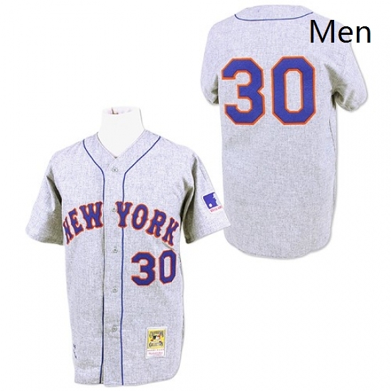 Mens Mitchell and Ness 1969 New York Mets 30 Nolan Ryan Authentic Grey Throwback MLB Jersey Mens Mitchell and Ness 1969 New York Mets 30 Nolan Ryan Authentic Grey Throwback MLB Jersey