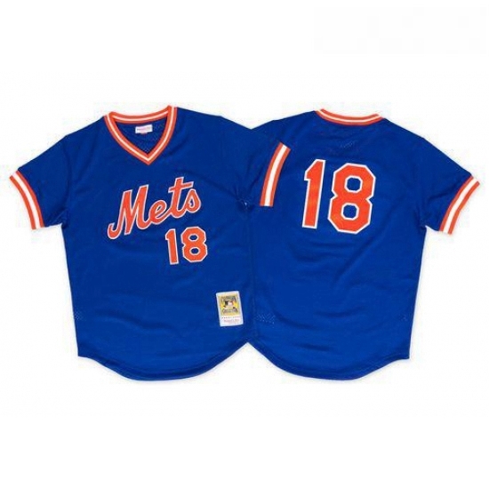 Mens Mitchell and Ness 1986 New York Mets 18 Darryl Strawberry Authentic Royal Blue Throwback MLB Jersey Mens Mitchell and Ness 1986 New York Mets 18 Darryl Strawberry Authentic Royal Blue Throwback MLB Jersey