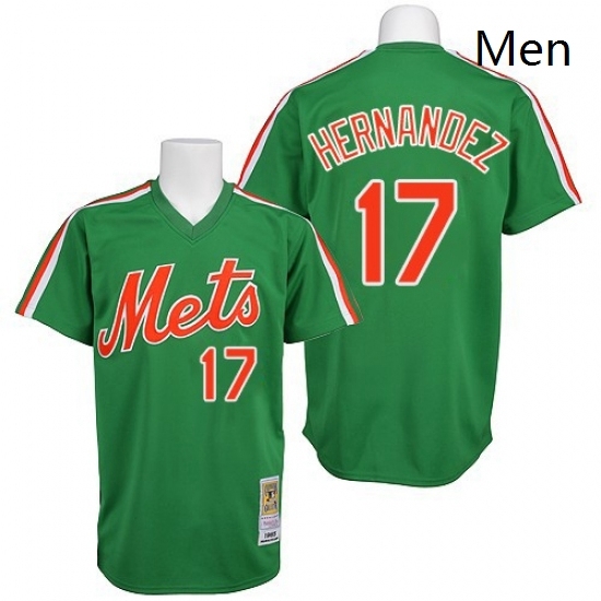 Mens Mitchell and Ness New York Mets 17 Keith Hernandez Authentic Green Throwback MLB Jersey Mens Mitchell and Ness New York Mets 17 Keith Hernandez Authentic Green Throwback MLB Jersey