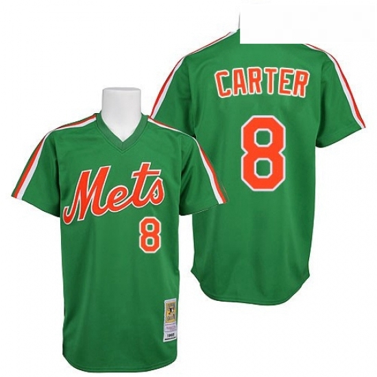 Mens Mitchell and Ness New York Mets 8 Gary Carter Replica Green 1985 Throwback MLB Jersey Mens Mitchell and Ness New York Mets 8 Gary Carter Replica Green 1985 Throwback MLB Jersey
