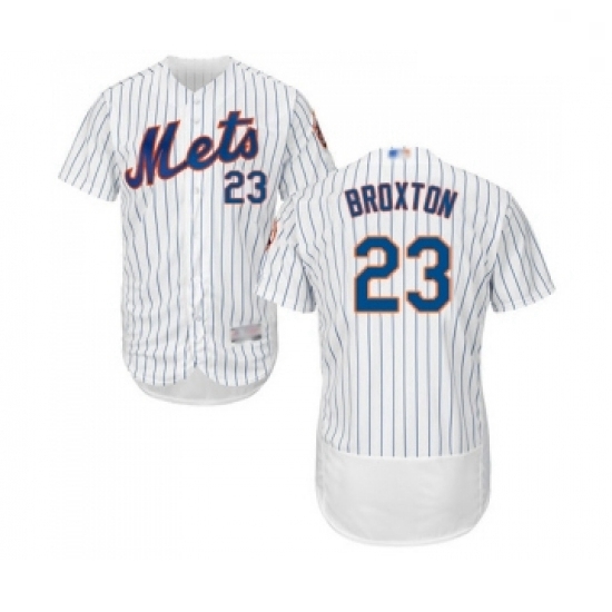 Mens New York Mets 23 Keon Broxton White Home Flex Base Authentic Collection Baseball Jersey Mens New York Mets 23 Keon Broxton White Home Flex Base Authentic Collection Baseball Jersey