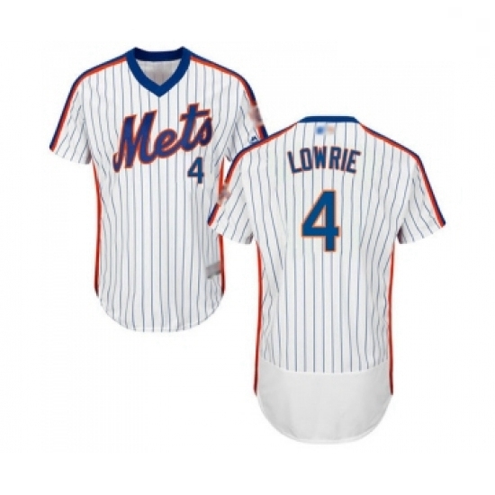 Mens New York Mets 4 Jed Lowrie White Alternate Flex Base Authentic Collection Baseball Jersey Mens New York Mets 4 Jed Lowrie White Alternate Flex Base Authentic Collection Baseball Jersey