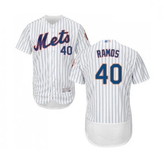 Mens New York Mets 40 Wilson Ramos White Home Flex Base Authentic Collection Baseball Jersey Mens New York Mets 40 Wilson Ramos White Home Flex Base Authentic Collection Baseball Jersey