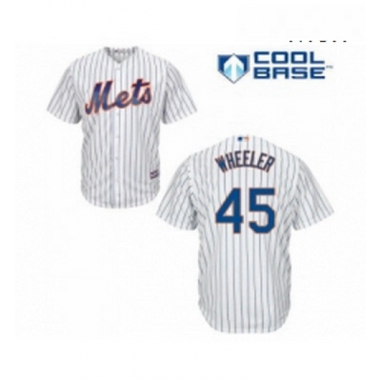 Mens New York Mets 45 Zack Wheeler Replica White Home Cool Base Baseball Jersey Mens New York Mets 45 Zack Wheeler Replica White Home Cool Base Baseball Jersey
