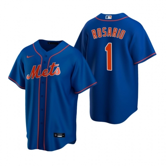 Mens Nike New York Mets 1 Amed Rosario Royal Alternate Stitched Baseball Jersey Mens Nike New York Mets 1 Amed Rosario Royal Alternate Stitched Baseball Jersey