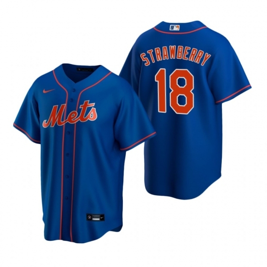 Mens Nike New York Mets 18 Darryl Strawberry Royal Alternate Stitched Baseball Jerse Mens Nike New York Mets 18 Darryl Strawberry Royal Alternate Stitched Baseball Jerse