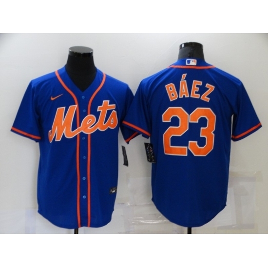 Men's Nike New York Mets #23 Javier Báez Blue Game Authentic Baseball Jersey Men's Nike New York Mets #23 Javier Báez Blue Game Authentic Baseball Jersey