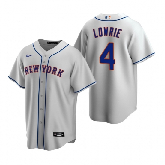 Mens Nike New York Mets 4 Jed Lowrie Gray Road Stitched Baseball Jersey Mens Nike New York Mets 4 Jed Lowrie Gray Road Stitched Baseball Jersey