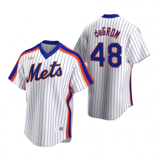 Mens Nike New York Mets 48 Jacob deGrom White Cooperstown Collection Home Stitched Baseball Jerse Mens Nike New York Mets 48 Jacob deGrom White Cooperstown Collection Home Stitched Baseball Jerse
