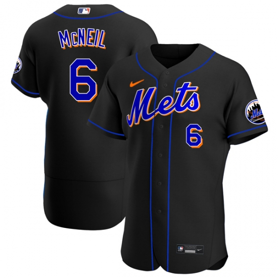 Mens Nike New York Mets 6 Jeff McNeil Black Alternate Stitched Baseball Jersey Mens Nike New York Mets 6 Jeff McNeil Black Alternate Stitched Baseball Jersey