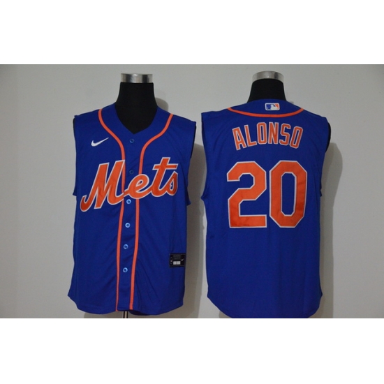 Mets 20 Pete Alonso Royal Nike Cool Base Sleeveless Jersey Mets 20 Pete Alonso Royal Nike Cool Base Sleeveless Jersey