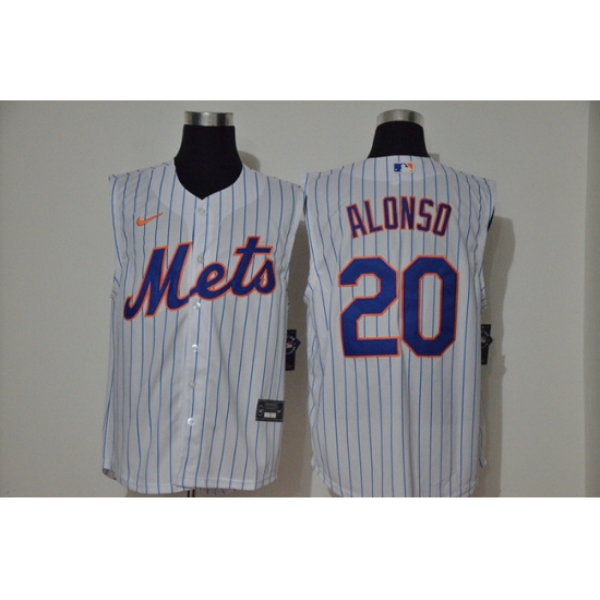 Mets 20 Pete Alonso White Nike Cool Base Sleeveless Jersey Mets 20 Pete Alonso White Nike Cool Base Sleeveless Jersey