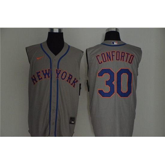 Mets 30 Michael Conforto Gray Nike Cool Base Sleeveless Jersey Mets 30 Michael Conforto Gray Nike Cool Base Sleeveless Jersey