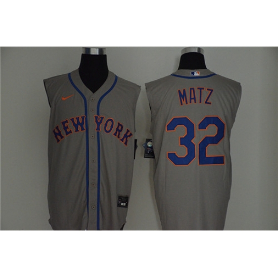 Mets 32 Steven Matz Gray Nike Cool Base Sleeveless Jersey Mets 32 Steven Matz Gray Nike Cool Base Sleeveless Jersey