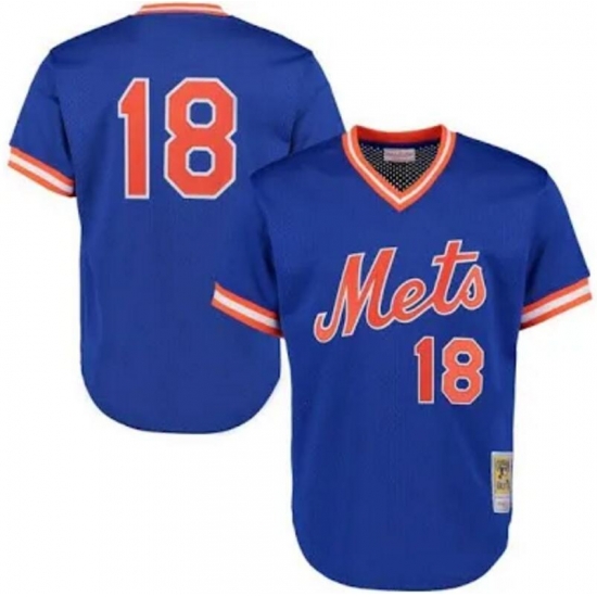 New York Mets #18 Darryl Strawberry Royal Cooperstown Mesh Batting Practice Jersey New York Mets #18 Darryl Strawberry Royal Cooperstown Mesh Batting Practice Jersey
