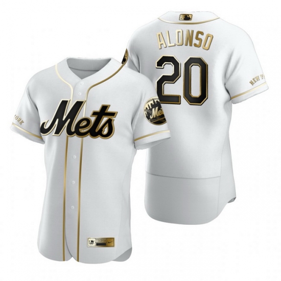 New York Mets 20 Pete Alonso White Nike Mens Authentic Golden Edition MLB Jersey New York Mets 20 Pete Alonso White Nike Mens Authentic Golden Edition MLB Jersey