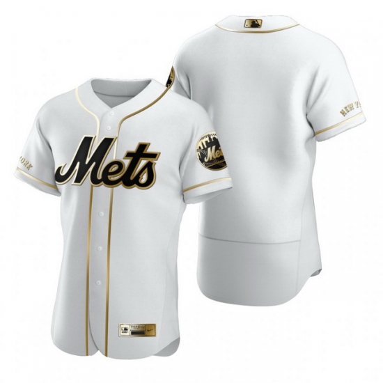 New York Mets Blank White Nike Mens Authentic Golden Edition MLB Jersey New York Mets Blank White Nike Mens Authentic Golden Edition MLB Jersey