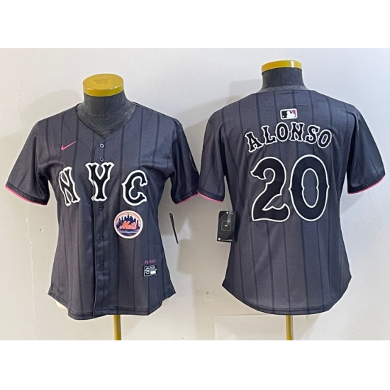 Women New York Mets 20 Pete Alonso Graphite 2024 City Connect Limited Stitched Baseball Jersey 1 2 Women New York Mets 20 Pete Alonso Graphite 2024 City Connect Limited Stitched Baseball Jersey 1 2