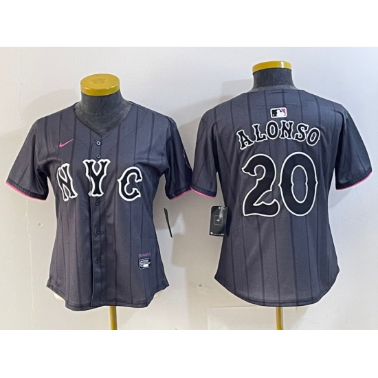 Women New York Mets 20 Pete Alonso Graphite 2024 City Connect Limited Stitched Baseball Jersey 15 Women New York Mets 20 Pete Alonso Graphite 2024 City Connect Limited Stitched Baseball Jersey 15