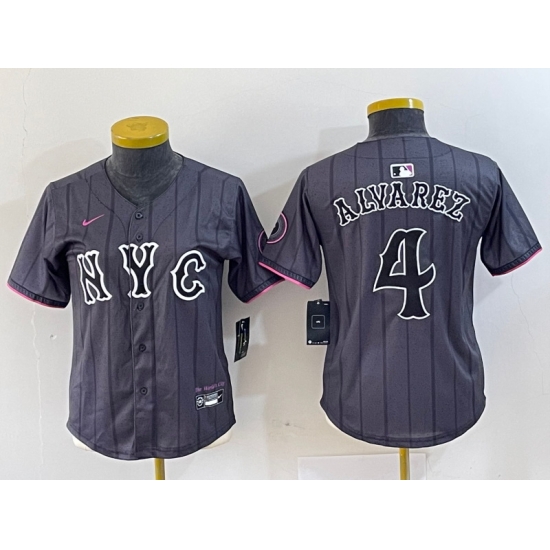 Women New York Mets 4 Francisco Alvarez Graphite 2024 City Connect Limited Stitched Baseball Jersey 1 Women New York Mets 4 Francisco Alvarez Graphite 2024 City Connect Limited Stitched Baseball Jersey 1