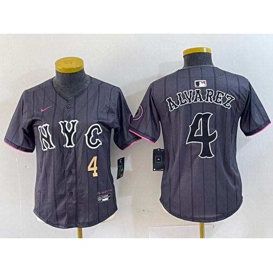 Women New York Mets 4 Francisco Alvarez Graphite 2024 City Connect Limited Stitched Baseball Jersey 7 Women New York Mets 4 Francisco Alvarez Graphite 2024 City Connect Limited Stitched Baseball Jersey 7