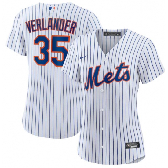 Women New York Mets Justin Verlander #35 White Cool Base Stitched MLB jersey Women New York Mets Justin Verlander #35 White Cool Base Stitched MLB jersey