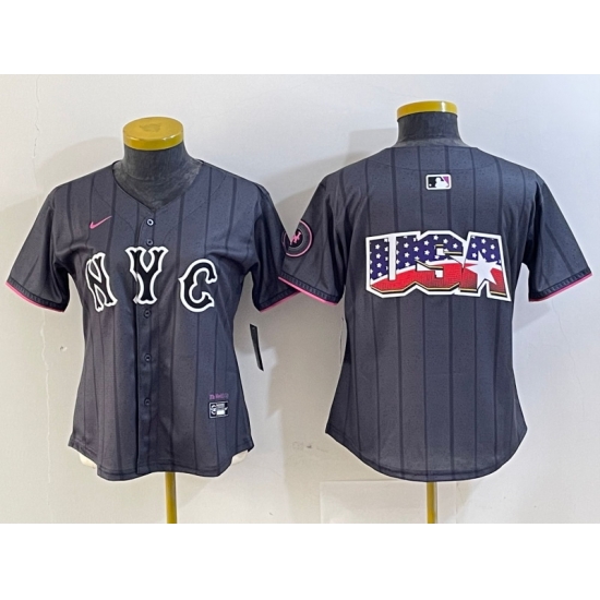 Women New York Mets Team Big Logo Graphite 2024 City Connect Limited Stitched Baseball Jersey 1 Women New York Mets Team Big Logo Graphite 2024 City Connect Limited Stitched Baseball Jersey 1