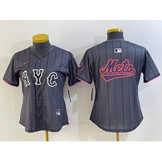 Women New York Mets Team Big Logo Graphite 2024 City Connect Limited Stitched Baseball Jersey 2 1 Women New York Mets Team Big Logo Graphite 2024 City Connect Limited Stitched Baseball Jersey 2 1