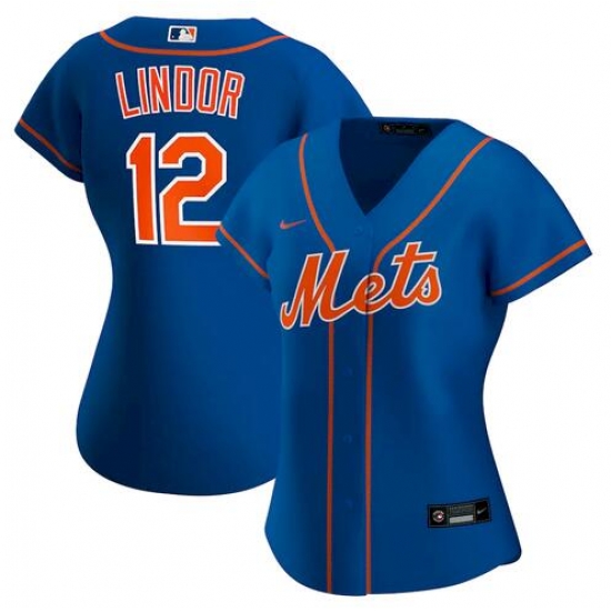 Women Nike New York Mets Francisco Lindor Blue Cool Base Stitched Jersey Women Nike New York Mets Francisco Lindor Blue Cool Base Stitched Jersey