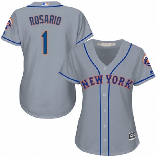 Womens Majestic New York Mets 1 Amed Rosario Authentic Grey Road Cool Base MLB Jersey Womens Majestic New York Mets 1 Amed Rosario Authentic Grey Road Cool Base MLB Jersey