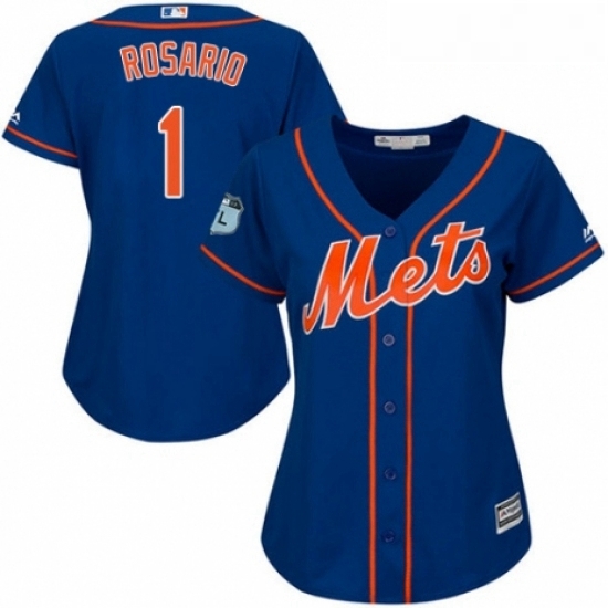 Womens Majestic New York Mets 1 Amed Rosario Authentic Royal Blue Alternate Home Cool Base MLB Jersey Womens Majestic New York Mets 1 Amed Rosario Authentic Royal Blue Alternate Home Cool Base MLB Jersey