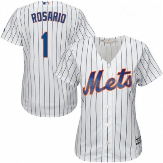 Womens Majestic New York Mets 1 Amed Rosario Authentic White Home Cool Base MLB Jersey Womens Majestic New York Mets 1 Amed Rosario Authentic White Home Cool Base MLB Jersey