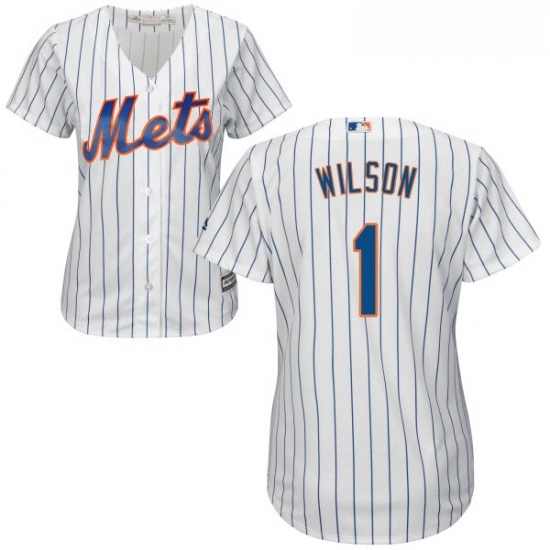 Womens Majestic New York Mets 1 Mookie Wilson Authentic White Home Cool Base MLB Jersey Womens Majestic New York Mets 1 Mookie Wilson Authentic White Home Cool Base MLB Jersey