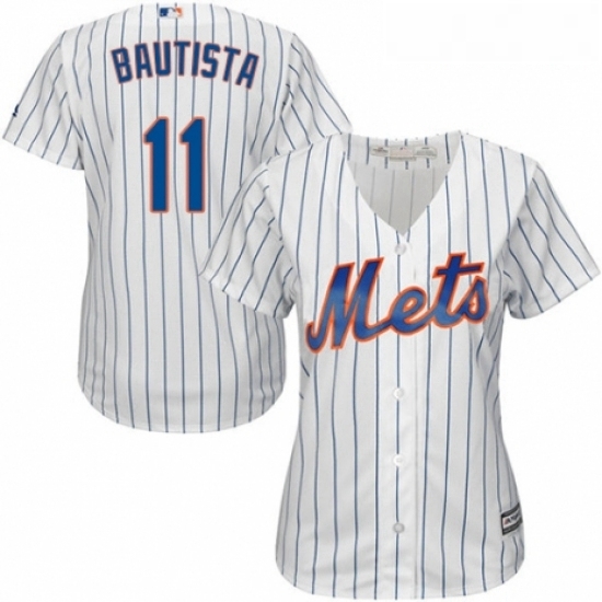 Womens Majestic New York Mets 11 Jose Bautista Authentic White Home Cool Base MLB Jersey Womens Majestic New York Mets 11 Jose Bautista Authentic White Home Cool Base MLB Jersey