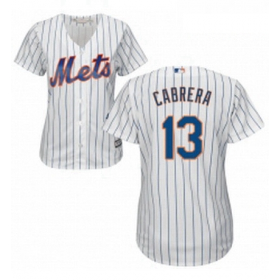Womens Majestic New York Mets 13 Asdrubal Cabrera Authentic White Home Cool Base MLB Jersey Womens Majestic New York Mets 13 Asdrubal Cabrera Authentic White Home Cool Base MLB Jersey