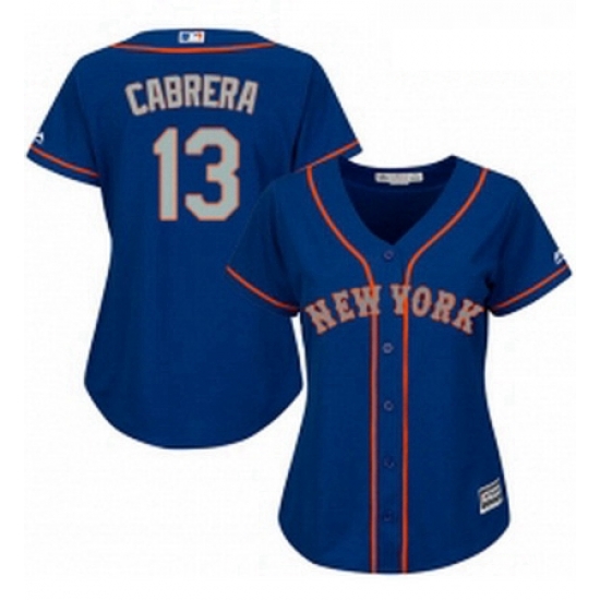 Womens Majestic New York Mets 13 Asdrubal Cabrera Replica Royal Blue Alternate Road Cool Base MLB Jersey Womens Majestic New York Mets 13 Asdrubal Cabrera Replica Royal Blue Alternate Road Cool Base MLB Jersey